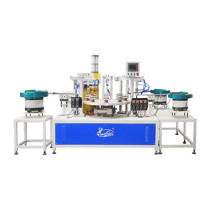 Full Automatic Rotary Table Spot Welding Machine with 8 Welding Positions and Medium Frequency Inverter for Capacitor Cap